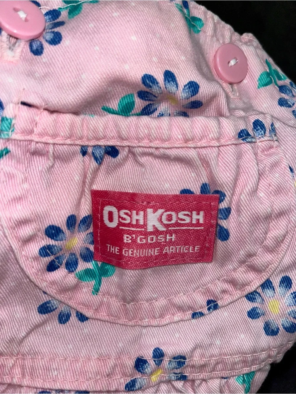 Vintage OshKosh Pink Floral Girls' Overall Dress
